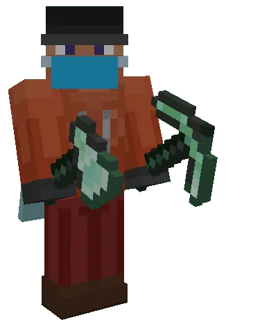 Equipped Aetherite Tools: Axe & Pickaxe