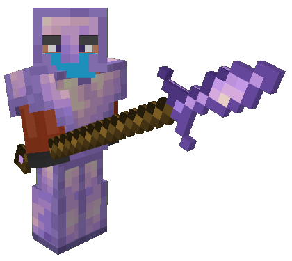 Equipped Amethyst Armor, Tools & Weapons (Amethyst Spear)