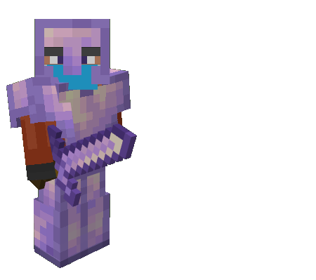 Equipped Amethyst Armor, Tools & Weapons (Amethyst Sword)