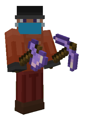 Equipped Tools: Amethyst Axe & Pickaxe