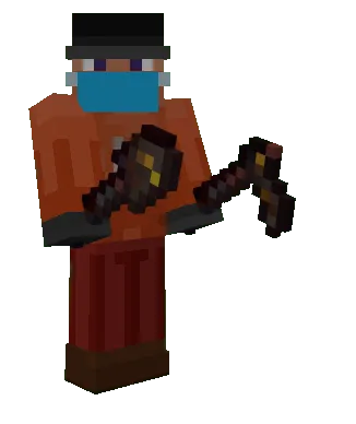 Equipped Tools: Gilded Netherite Shovel & Hoe
