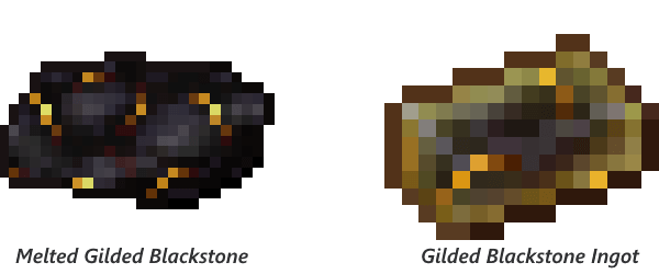 Melted Gilded Blackstone and Gilded Blackstone Ingot