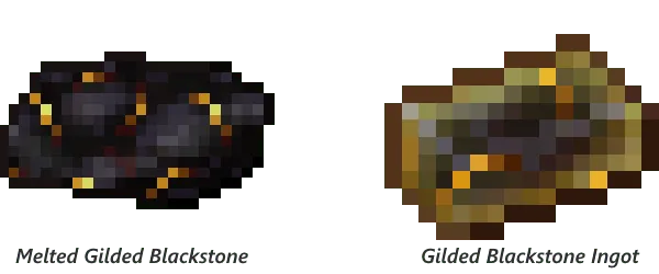 Melted Gilded Blackstone and Gilded Blackstone Ingot