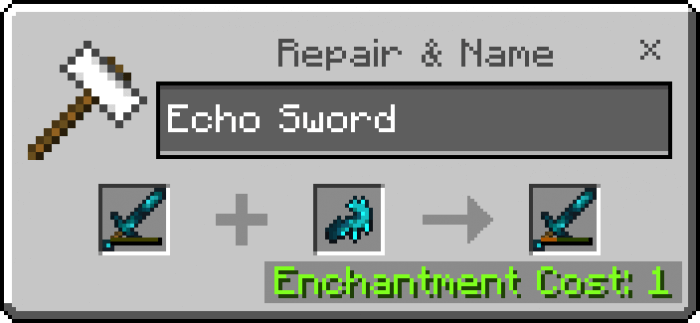 Repairing Echo Sword with Warden Tendrils