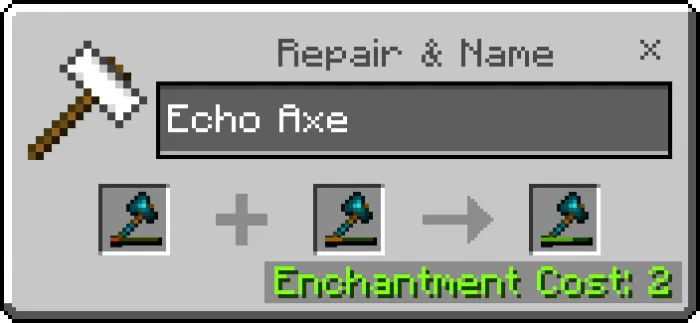 Repairing Warden Axe with the Same Item