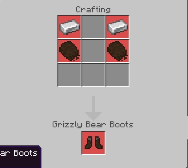 Grizzly Bear Fur Boots Recipe