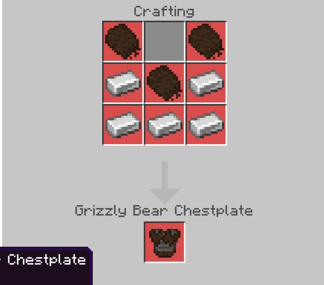 Grizzly Bear Fur Chestplate Recipe