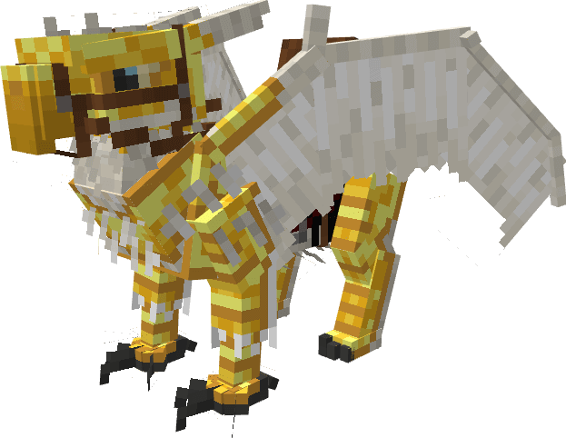 Saddled Griffin with Gold Griffin Armor