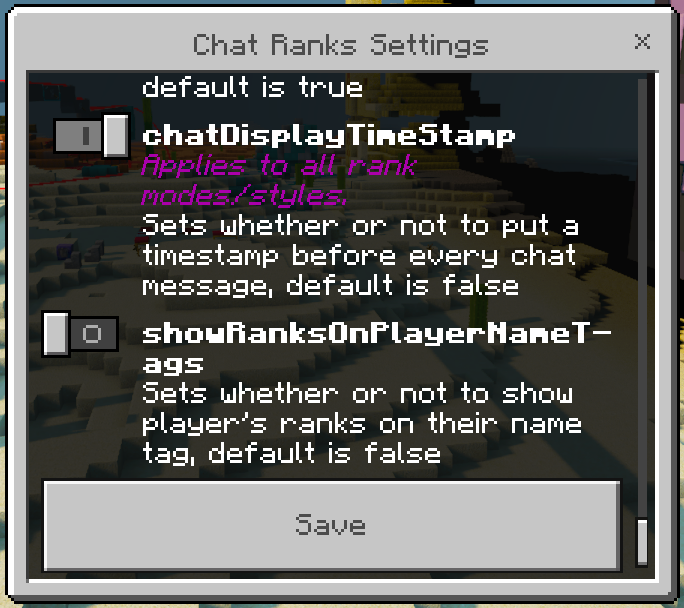 Chat Ranks Settings GUI: Screenshot 15