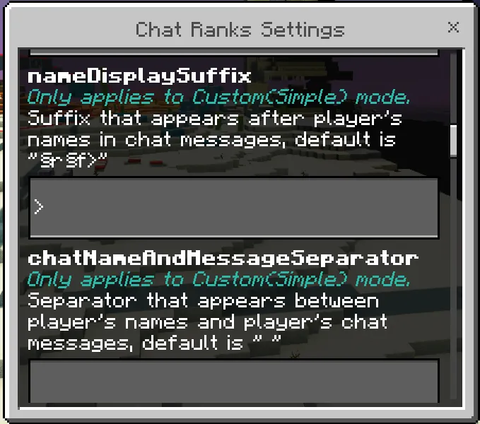 Chat Ranks Settings GUI: Screenshot 4