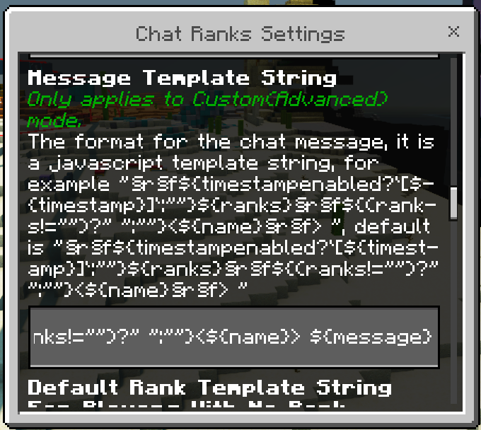 Chat Ranks Settings GUI: Screenshot 7