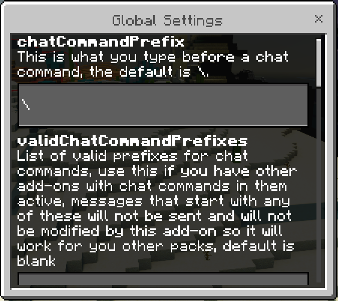 Global Settings GUI: Screenshot 1