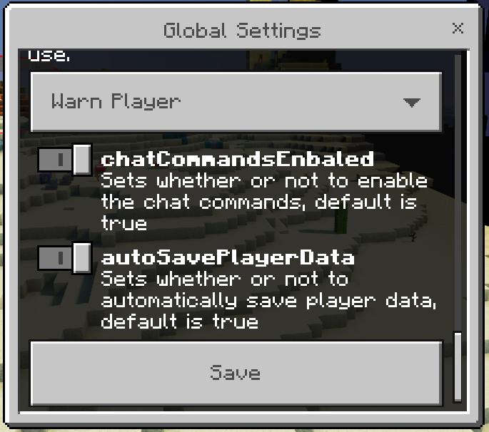 Global Settings GUI: Screenshot 6