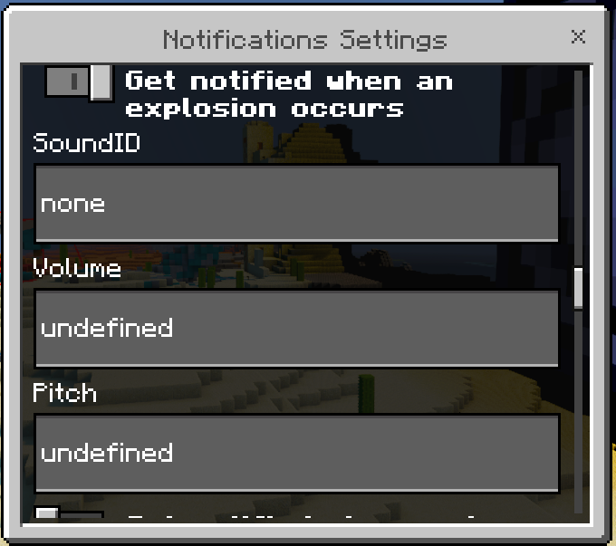 Notifications Settings GUI: Screenshot 10