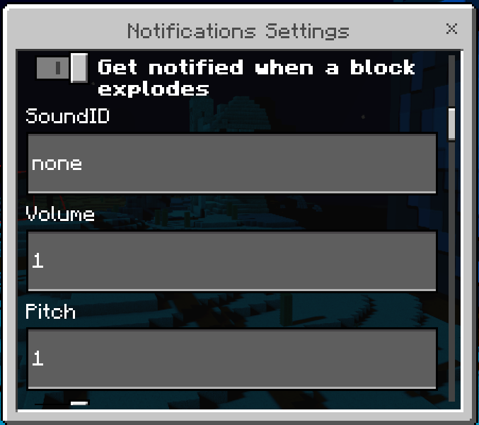 Notifications Settings GUI: Screenshot 4