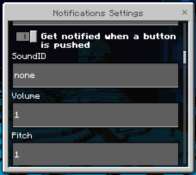 Notifications Settings GUI: Screenshot 5