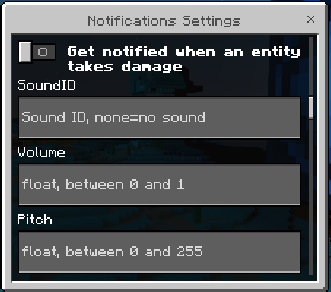 Notifications Settings GUI: Screenshot 6