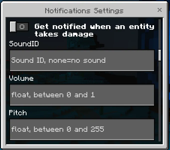 Notifications Settings GUI: Screenshot 6