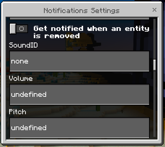 Notifications Settings GUI: Screenshot 8