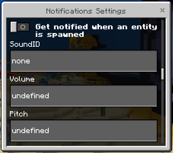 Notifications Settings GUI: Screenshot 9