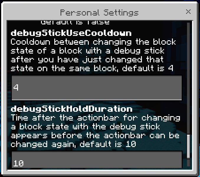 Personal Settings GUI: Screenshot 6