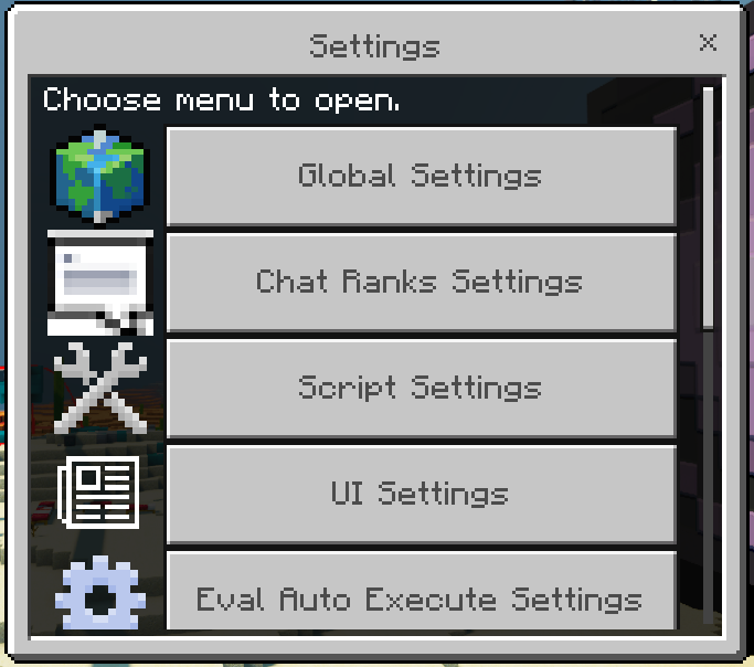 Settings GUI: Screenshot 1