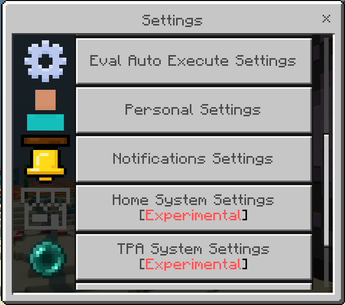 Settings GUI: Screenshot 2