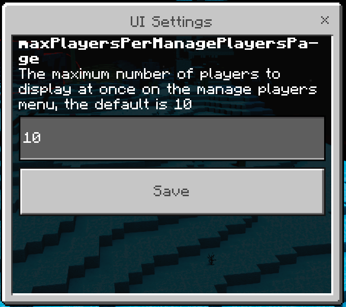 UI Settings GUI: Screenshot