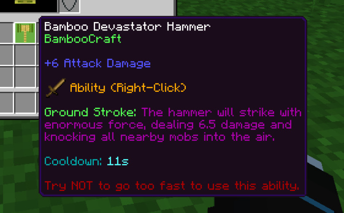 Bamboo Devastator Hammer Description