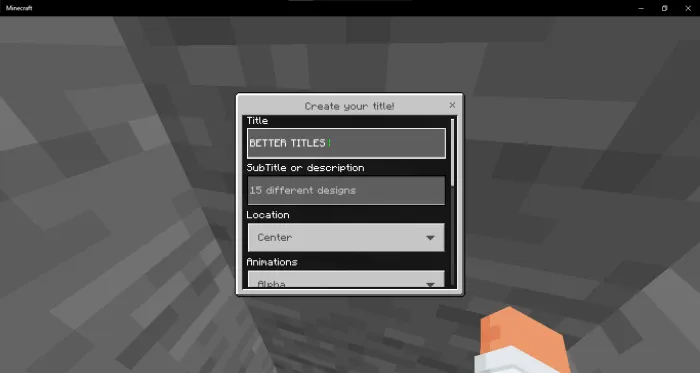 Create your title Menu