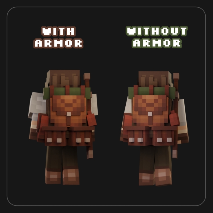 Backpacked Armor Models: Back View