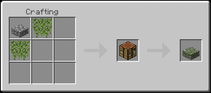 Mossy Cobblestone Slab Recipe (Variant 4)