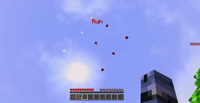 Minecraft, but every 1 minute, 9 TNT will fall on you: Screenshot 1
