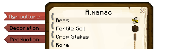 Almanac Agriculture Section UI