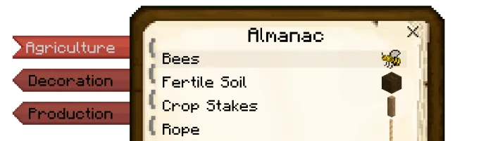 Almanac Agriculture Section UI