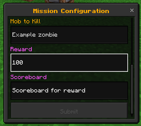 Mission Configuration Menu: Screenshot 2