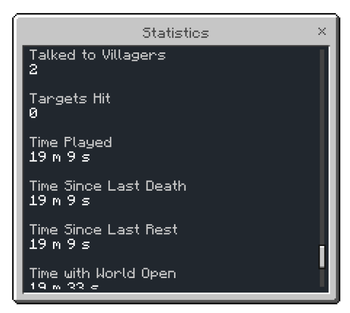 General Statistics: Screenshot