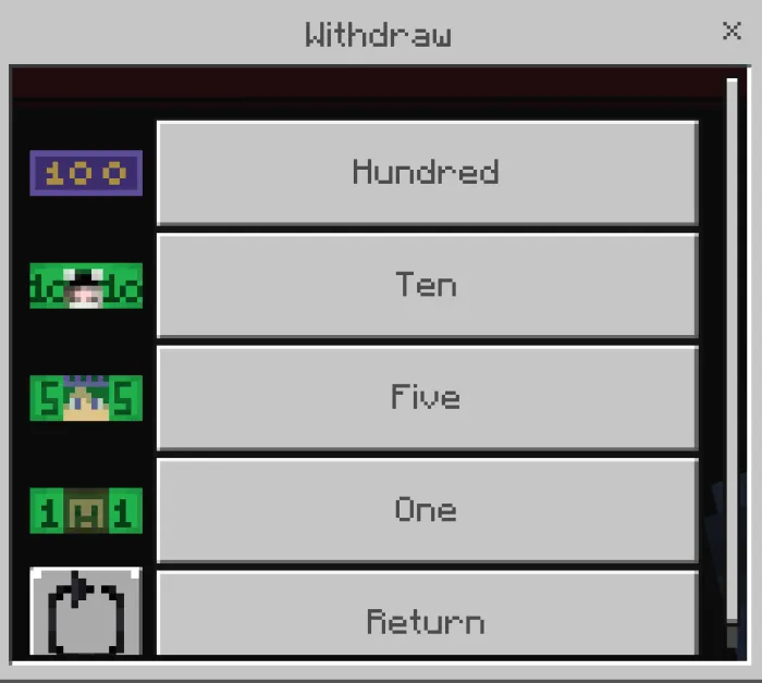 Withdraw App: Screenshot