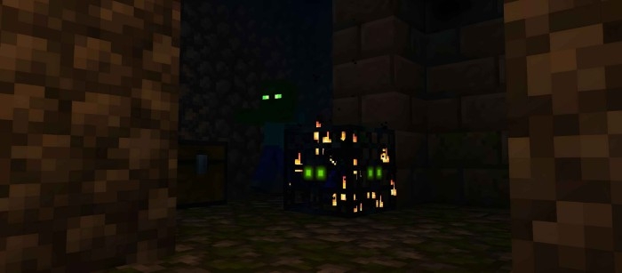 Glowing mobs eyes: Screenshot