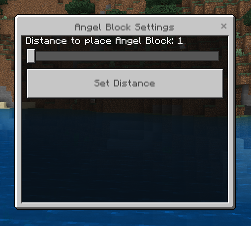 Angel Block Settings Menu