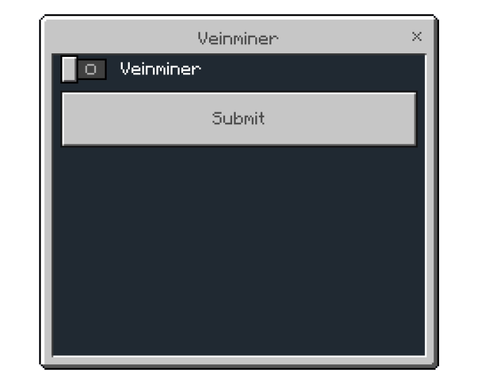 Veinminer Key Menu: Screenshot