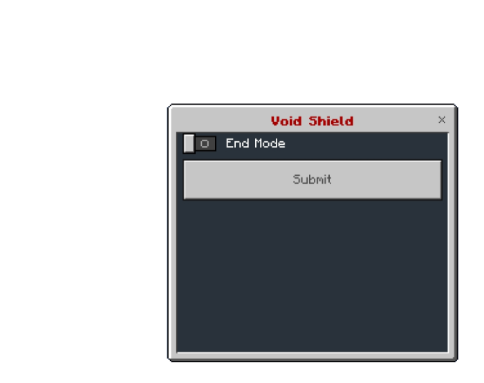 Void Shield Menu: Screenshot