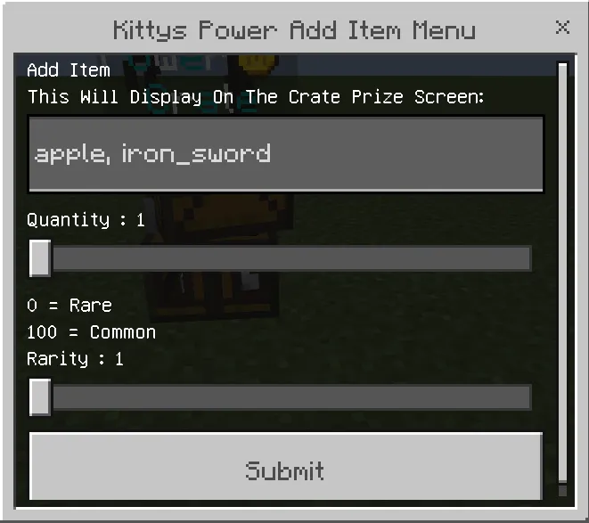 Add Item Menu