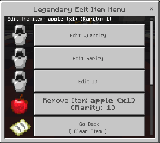 Edit Item Menu