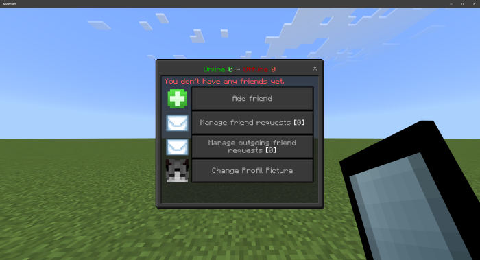 Friendship Menu: Screenshot