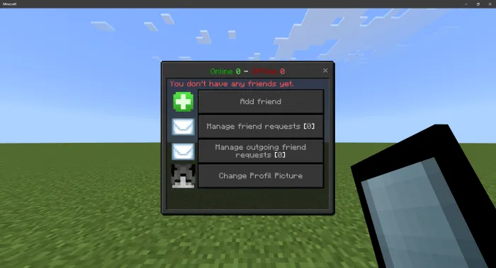 Friendship Menu: Screenshot