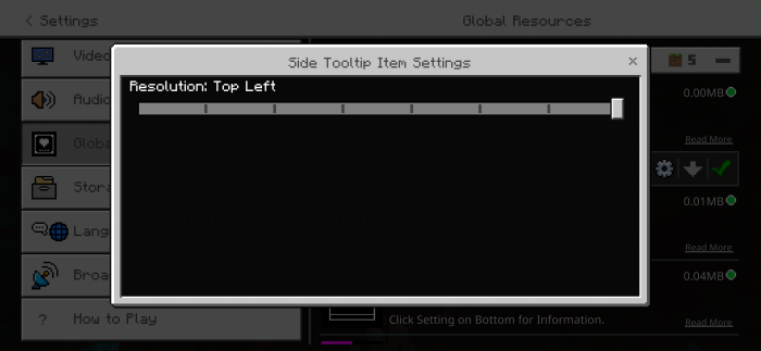 Side Tooltip Items: Screenshot 1