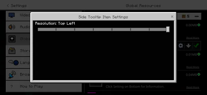 Side Tooltip Items: Screenshot 1