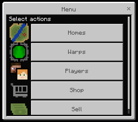 Minecraft Essentials UI: Screenshot