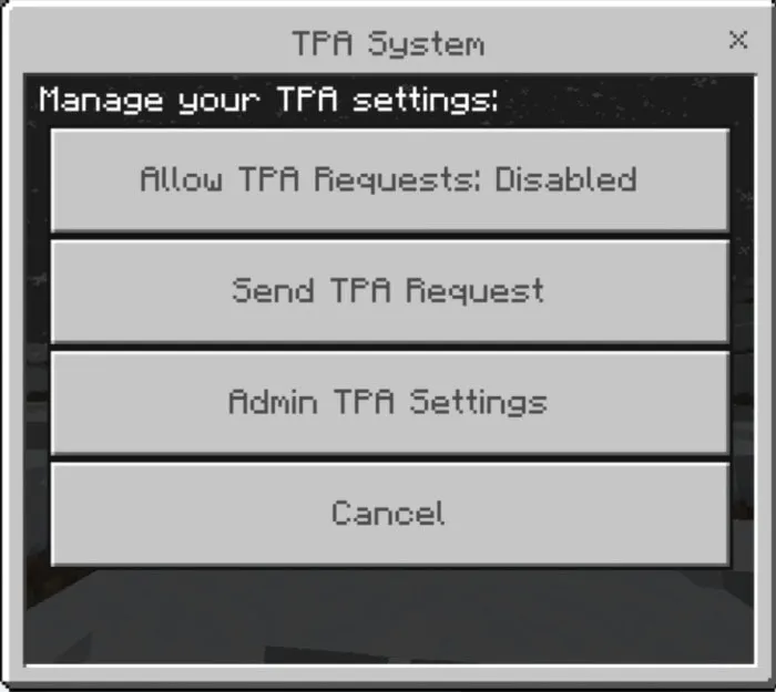 TPA System Admin Menu